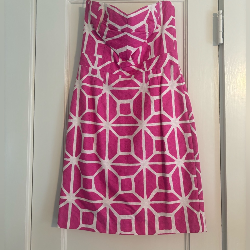 Trina Turk: pink pattern dress